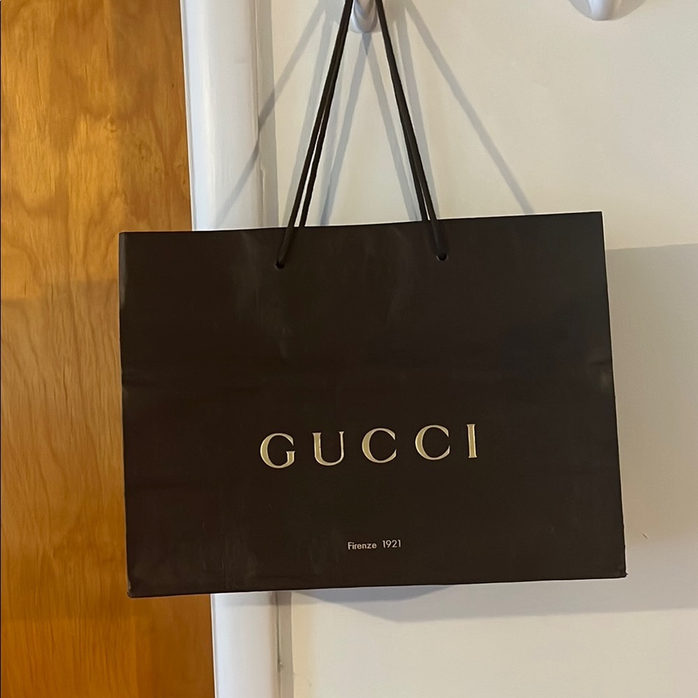 Gucci Dark Brown Shopping Bag 15x11x6"